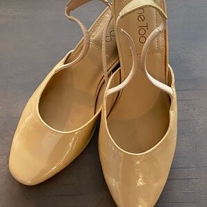 Me Too Nude Patent Slingbacks